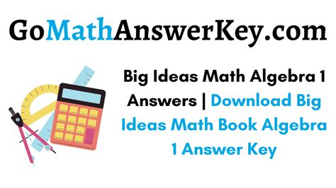 Enhance your Math Proficiency by preparing from the Big Ideas Math Book Algebra 1 Solutions PDF available. . Big ideas math algebra 1 answer key pdf